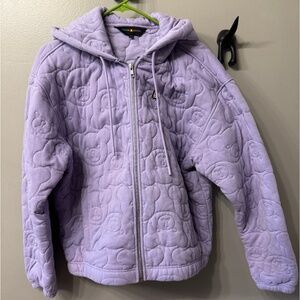 Teddy Fresh Quilted Bear Full-Zip Hoodie – Lavender (Size S)